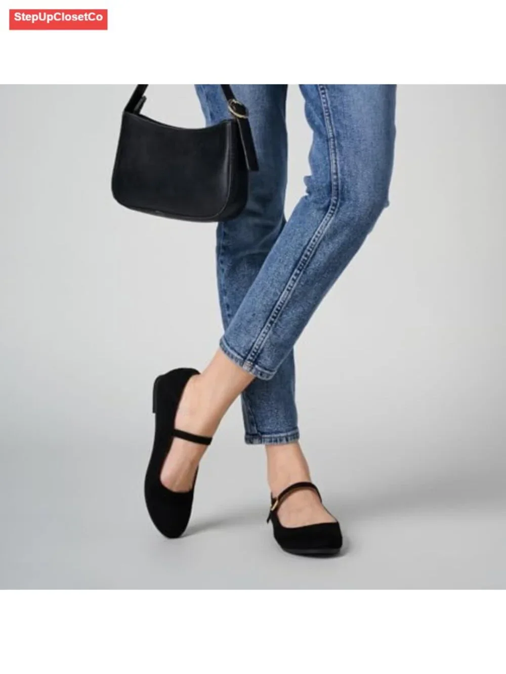Women's Mary Jane Flats with Buckle Strap Round Toe Comfort Dress Shoes Work